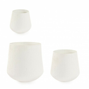 Set 3 ghivece flori metal bej Kenar 27x35.5 cm, 37x48.5 cm, 48x61 cm