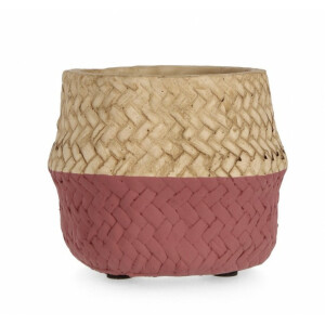 Ghiveci flori ciment natur rosu Brazil 10x8 cm