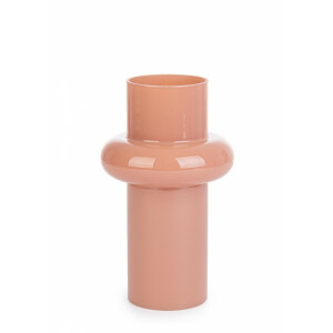 Vaza flori sticla roz somon Eirik 12x20 cm