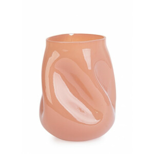 Vaza flori sticla roz somon Kelsea 16x19 cm