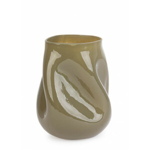 Vaza flori sticla verde olive Kelsea 16x19 cm