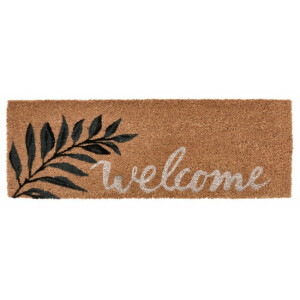 Covoras intrare casa natur negru alb Welcome 25x75x1.5 cm