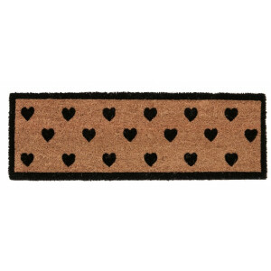 Covoras intrare casa natur negru Hearts 25x75x1.5 cm