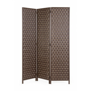 Paravan decorativ bambus hartie maro Jorah 135x6x180 cm