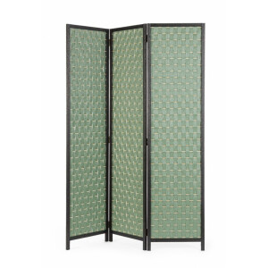 Paravan decorativ bambus hartie negru verde Dheva 135x6x180 cm