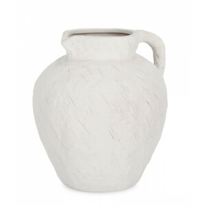 Vaza flori portelan alb Elayda 22.5x20.1x23.3 cm