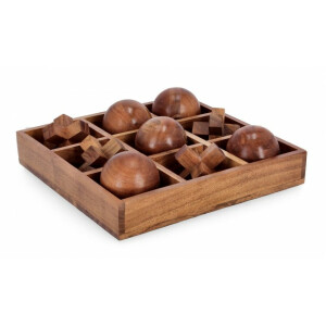 Joc decorativ X-0 lemn maro 28.5x28.5x8.3 cm
