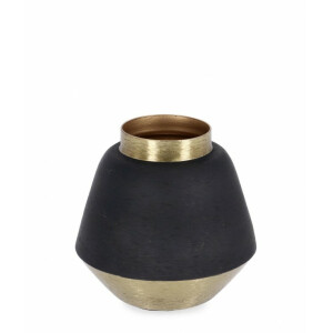 Vaza flori metal auriu negru Saad 8x8 cm