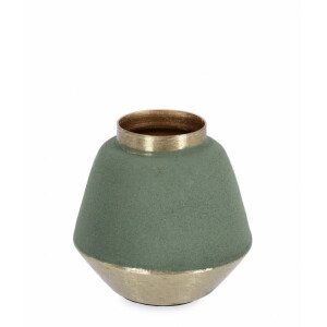 Vaza flori metal auriu verde Saad 8x8 cm