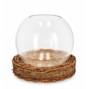 Set 6 vaze sticla rattan Lolly 24x22 cm