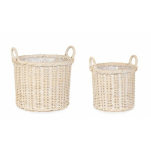 Set 2 cosuri ratan natur Randy 33x30-37 cm, 43x35-43 cm