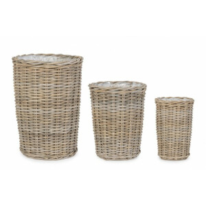 Set 3 cosuri ratan gri Randy 35x24 cm, 41x32 cm, 55x39 cm