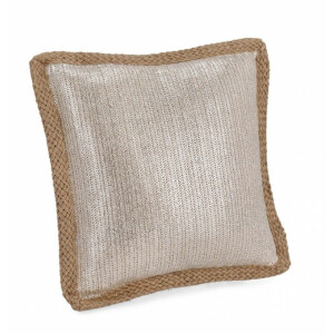 Set 6 perne decorative argintiu natur June 40x40 cm