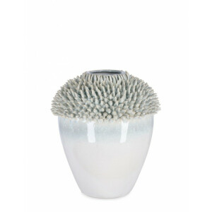Vaza flori ceramica alba verde Iku 27.5x31.5 cm