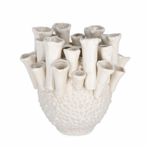 Set 2 vaze flori ceramica alba Iku 26x21 cm
