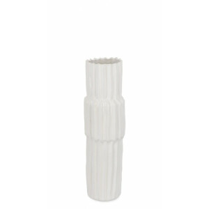 Set 2 vaze flori ceramica alba 18x60 cm