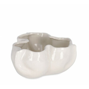 Set 4 ghivece flori ceramica alba 24x13.5 cm