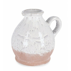 Set 4 vaze flori teracota natur alb Orfeo 21x17x20 cm