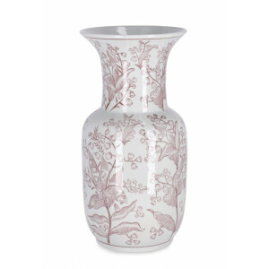 Vaza flori portelan alb rosu 18x35 cm
