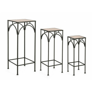 Set 3 suporturi flori Guenda 28x28x70 cm, 23x23x60 cm, 18x18x50 cm
