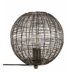 Veioza metal negru Inay 26x26 cm