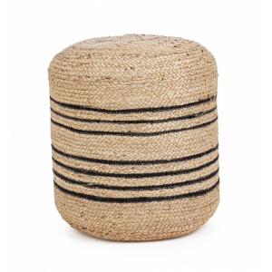 Puf iuta natur negru Ankit 45 cm
