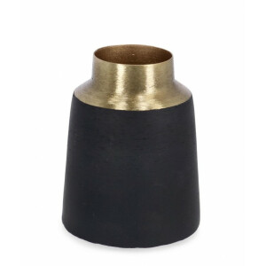Vaza flori metal auriu negru Saad 8x10 cm