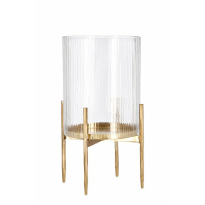 Suport lumanare metal auriu Siwan 23x40 cm