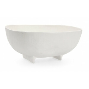 Bol decorativ aluminiu alb Hisar 26.5x27x11.5 cm