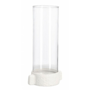 Suport lumanare aluminiu sticla Hisar 17.25x12.75x35 cm