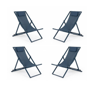 Set 4 scaune gradina albastre Taylor 60.5x101.5x73.5 cm