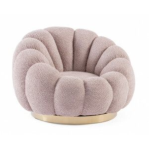 Fotoliu textil roz metal auriu Florel 86x62x72 cm