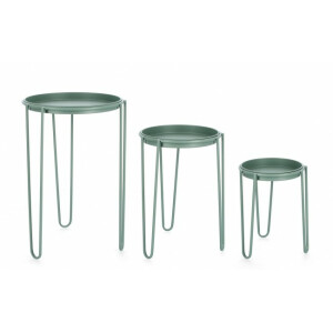 Set 3 suporturi flori otel verde Madelyn 23.5x30 cm, 28.5x40 cm, 33.5x50 cm