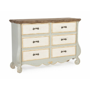 Comoda 6 sertare lemn Madeleine 135x41.5x89.5 cm