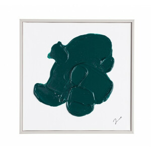 Set 2 tablouri canvas alb verde Trilix 30x4.5x30 cm