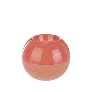 Set 2 suporturi lumanari sticla roz Ø10x8,3h