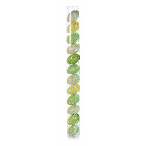 Set 12 oua decorative din plastic verde 4x6 cm