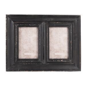 Rama foto de perete lemn negru 35x2x26 cm, 10x15 cm