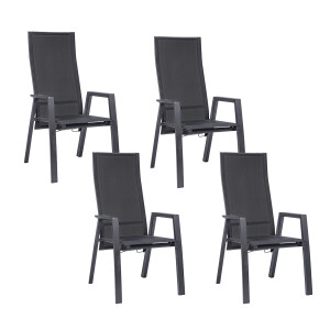 Set 4 scaune recliner gri Steven 59,5x72x112 cm