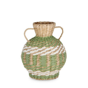 Vaza flori hartie verde natur alb Namibia Ø22x26h