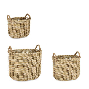 Set 3 cosuri poliratan natur Julen 42x30x30h; 50x38x38h; 58x46x46h