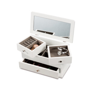 Cutie bijuterii mdf alb 30 x 15 x 17 cm