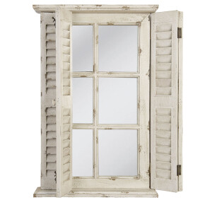 Oglinda perete lemn alb antichizat 46x7x71 cm