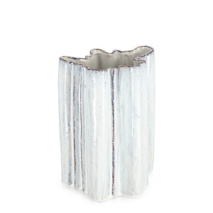 Vaza flori ceramica alba maro Teika 20,5x17,5x26,5h