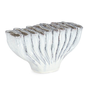 Vaza flori ceramica alba maro Teika 32x13x18,5h