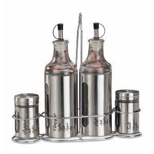 Set oliviera otel si sticla 26 x 7 x. 24,5 cm