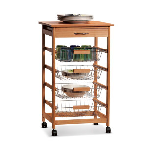 Carucior servire mdf maro 47 x 37 x 82 h