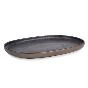 Set 4 platouri piatra gri bronz Horta 32,5x22,3x2,7h