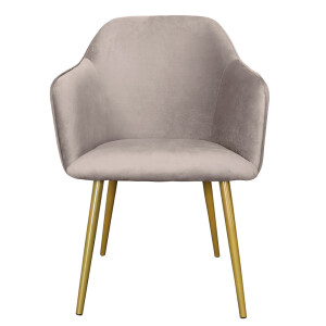 Scaun velur gri otel auriu 58x56x83 cm