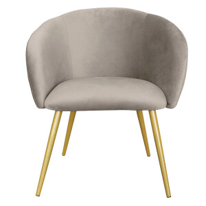 Scaun velur gri otel auriu 65x64x74 cm